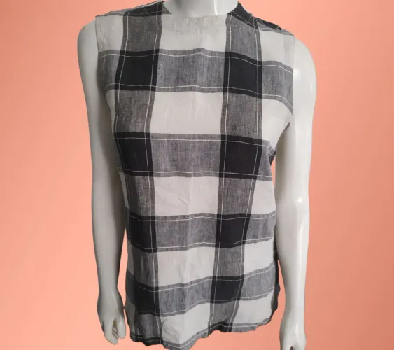 Blusa de linho xadrez