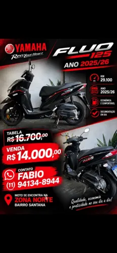 Yamaha fluo 125 ano 2025/26 29 mil km moto em perfeito estado muito nova sem detalhes