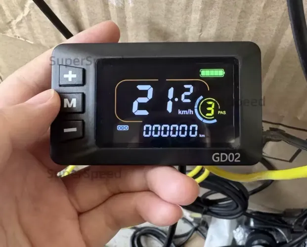 Painel de Exibição LCD - GD02 voltagens 24V 36V 48V 52V 60V para Scooter e ebike
