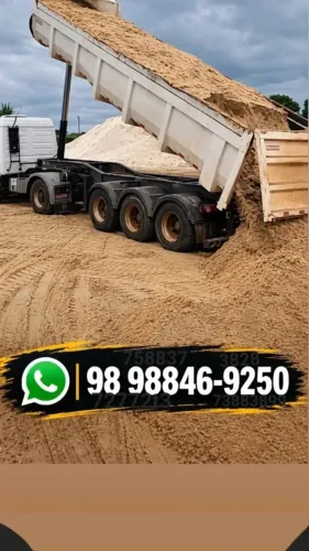 Areia, brita e materiais com entrega todos os dias