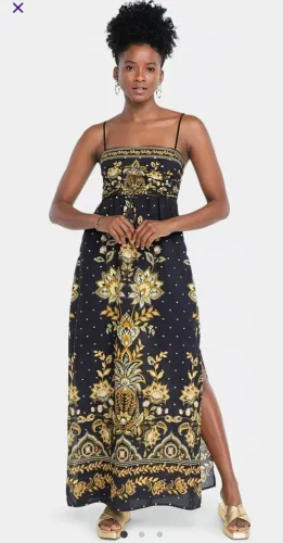 VESTIDO FARM LONGO FARM FLORA ABACAXI - TAM. P (USADO APENAS 1x)