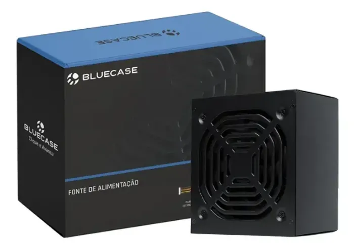 FONTE PC 500W C/CABO C/ CAIXA BLUECASE PRETO BLU500-CMPS2 - LOJA DADO DIGITAL