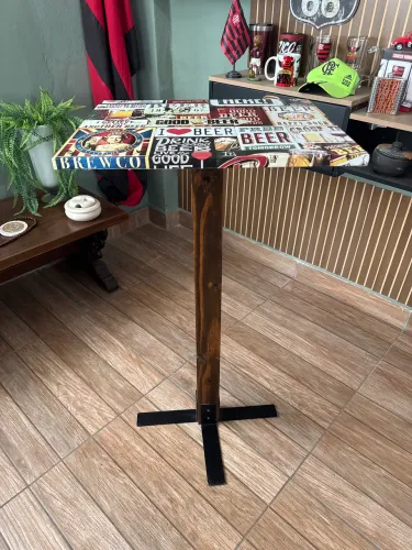 Mesa Bistrô Alta Elegante Ideal Para Decoração