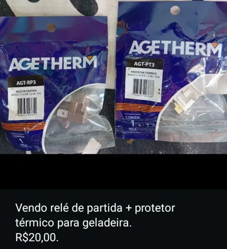 Relé de partida + Protetor térmico para geladeira 