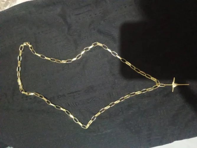 Cordão de moedas antigas todo trabalhado com 2 banhos de ouro 18 k , e sujeito a teste