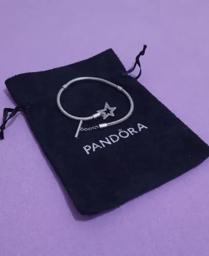 Bracelete Pandora Moments Estrela Assimétrica (Prata de Lei)