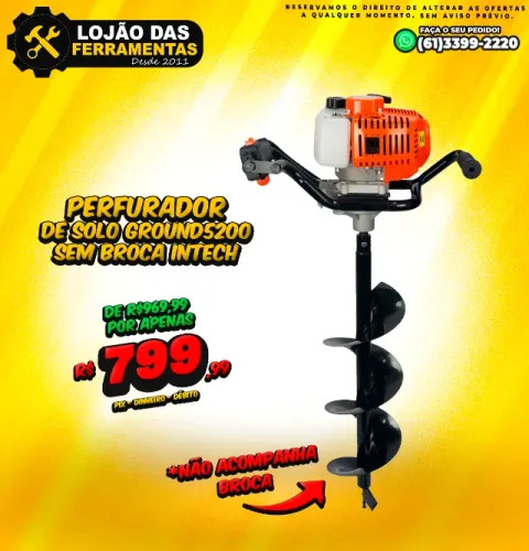 Perfurador de Solo Ground5200 Sem Broca Intech