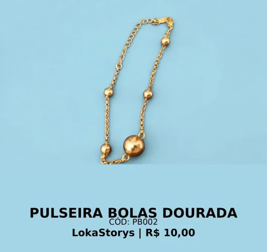 Pulseira dourada de bolinhas