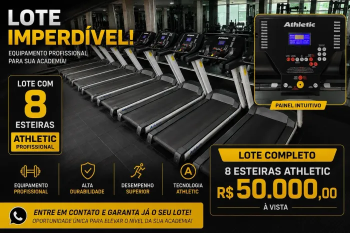 LOTE com 8 Esteiras Ergométricas Profissional Athletic