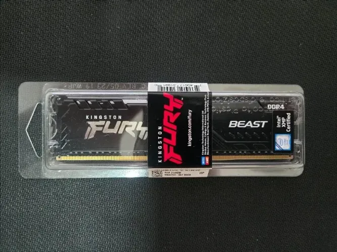 Memória kingston fury beast dimm ddr4 8gb 3200 mhz kf432c16bb/8 1,35v