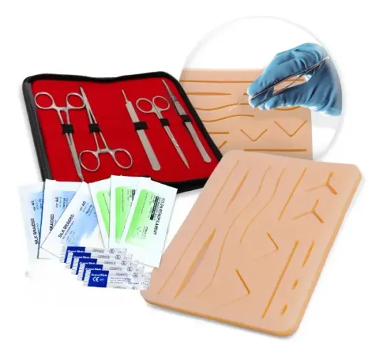 Kit Sutura Completo Avançado Com Estojo E Simulador De Pele