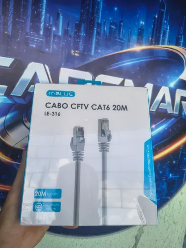 Cabo de rede cat6 /1000 blindado pronto pra uso 20m
