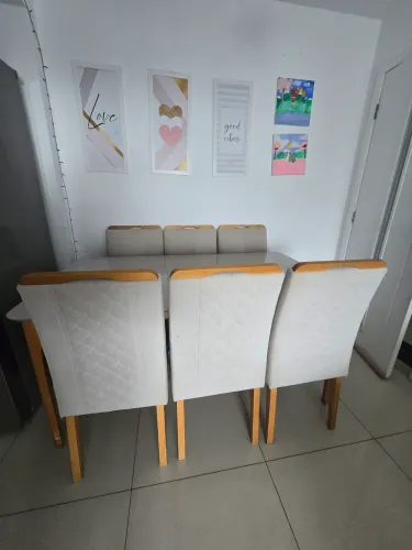 Mesa 6 lugares com 6 cadeiras