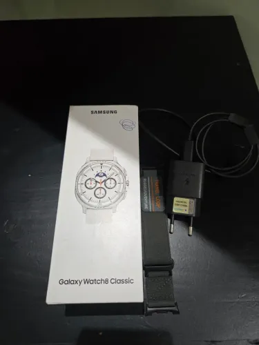 Samsung Galaxy Watch8 Classic 47mm Branco - Na Caixa + 2 Pulseiras - Zerado<br>