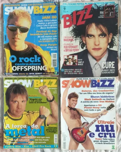 4 REVISTAS SHOWBIZZ - OFFSPRING, THE CURE...