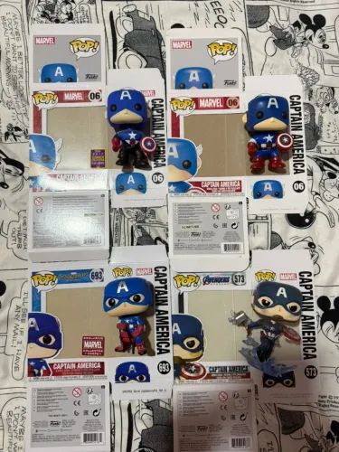 Kit Funko Pop Capitão América Marvel | 6 Modelos Originais