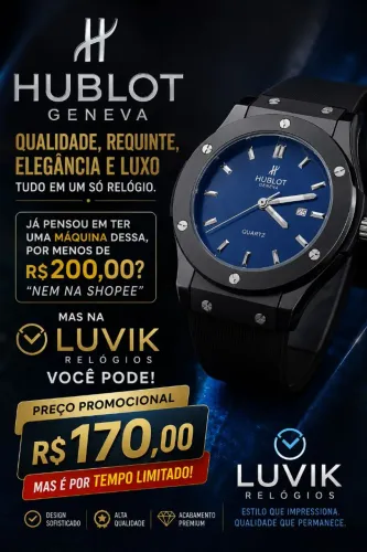 Relógio HUBLOT GENEVE - Linha Premium ( Promoção imperdível)