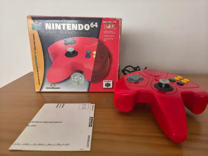 CONTROLE SUPERPAD 64 COLORS VERMELHO - NINTENDO 64 - NA CAIXA