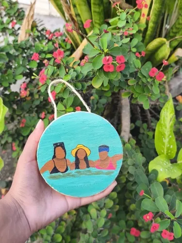 Placa pequena de madeira personalizada 