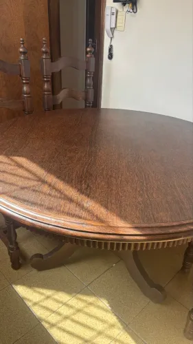 MESA DE JANTAR MADEIRA MACIÇA 6 CADEIRAS