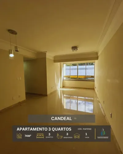 APARTAMENTO NORTE/SUL 74m² 3 QUARTOS 1 SUÍTE GARAGEM INFRA VENDE CANDEAL