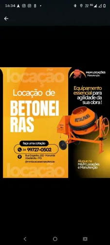 Locação de betoneira andaimes