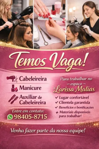 Vaga para trabalhar em salão de beleza