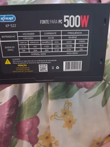 Fonte knup 500w 6pinos nova