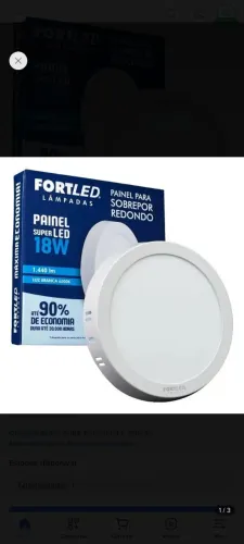 Luminária Led redonda 18W Fortled