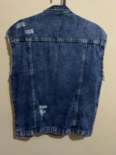 Colete jeans feminino