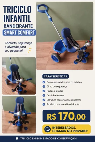 Triciclo infantil bandeirantes