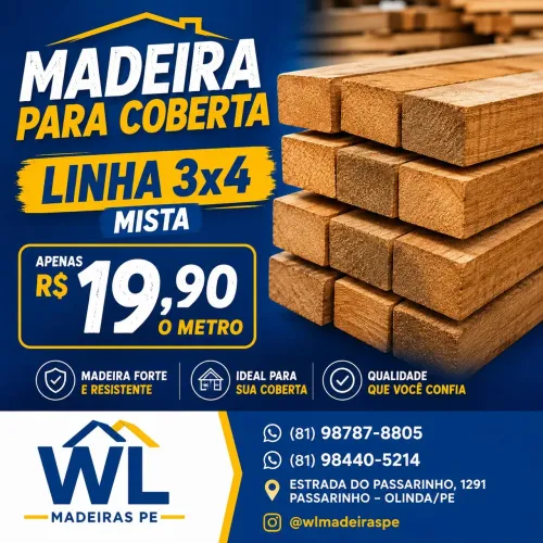 LINHA 3X4 MISTA POR APENAS R$ 19,90 O METRO