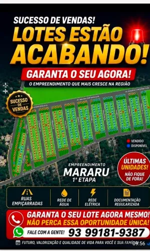 Loteamento Mararu terrenos 100% documentados, Liberado para Construir 
