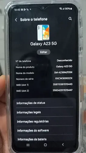 celular Samsung Galaxy A 23 novo