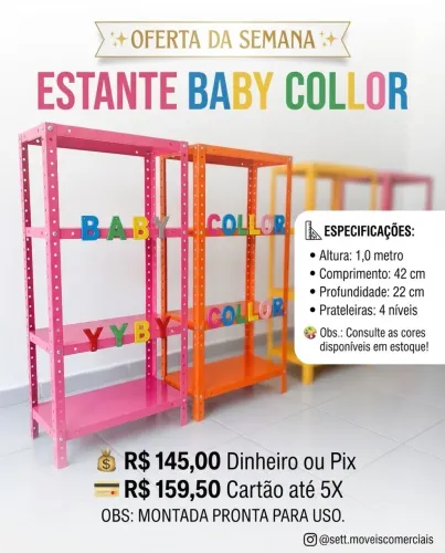 PROMOÇÃO DA SEMANA . PRATELEIRAS COLORIDAS