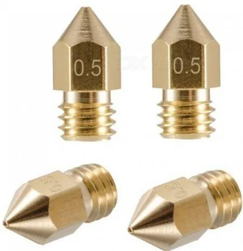 COD-CP201 Kit 2Unid. Bico Nozzle 1.75mm 0.5mm Mk7 Mk8 Hotend Impressora Reprap 3d Ardui