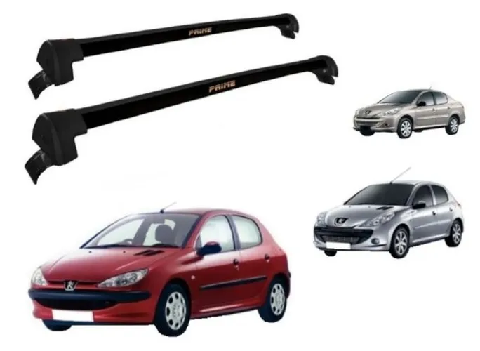 Rack De Teto Peugeot 206 207 Passion Bagageiro Preto , instalado