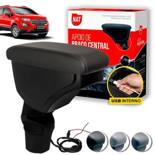 Apoio de Braço Ford Ecosport 2013 à 2017 - Preto C/ Linha Preta - N300715