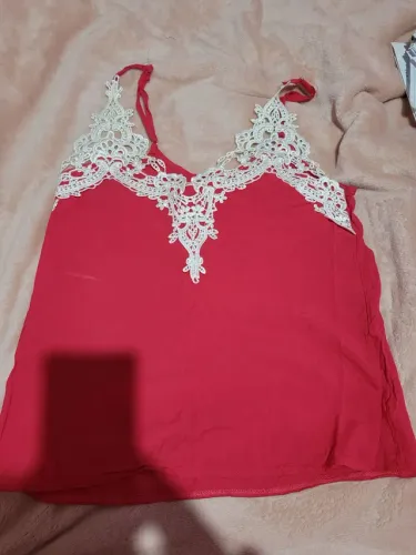 Regata rosa Pink com detalhes em renda branco 
