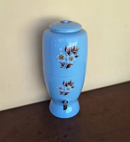 ANTIGO FILTRO PARA ÁGUA EM PORCELANA POZZANI COM DECALQUE FLORAL, ANTIGUIDADE, RELÍQUIA.