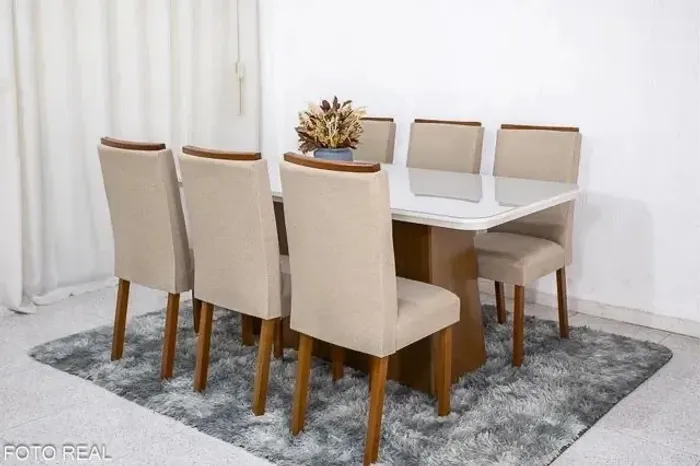 Mesa 6 cadeiras 180x90 Luana - FRETE GRÁTIS