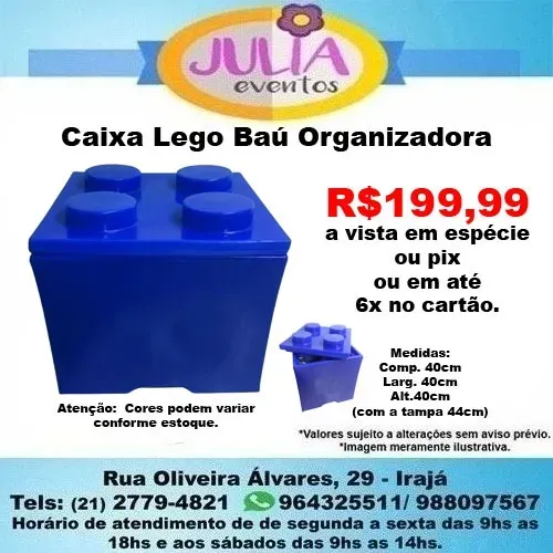 Caixa Baú Organizadora Pequena 40x40 Infantil