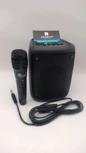 Caixa de som portátil com microfone/entrega grátis 