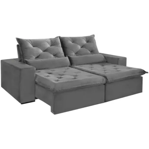 Sofá Elegance Confort Retrátil e Reclinável Veludo 2,00m p54