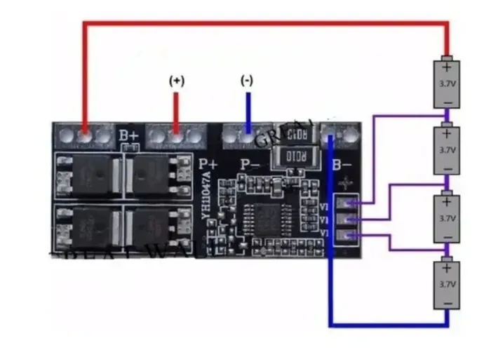 Placa Proteção Carga Bateria Lítio 18650 4s 30a Bms Arduino Automação COD-AM443