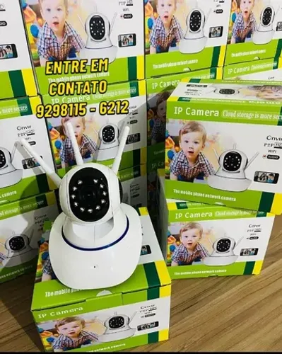 Camera Wifi 3 Antenas Com Visao Noturna Babá Eletronica-Entregas 9h as 22h