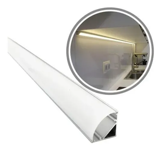 Perfil alumínio cantoneira 17x17 branco 2m + fita led 5m e fonte slim 5a