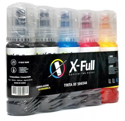 Tinta para impressora Epson - Kit com 5 frascos