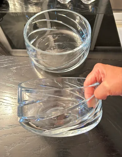 Conjunto de saladeira cristal lapidado