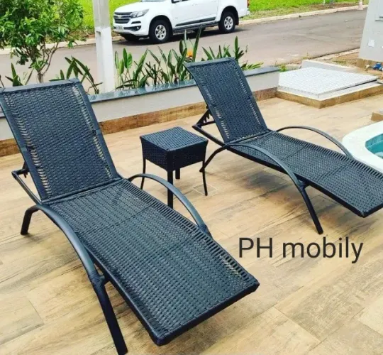 Espreguiçadeira de alumínio com fibra sintética